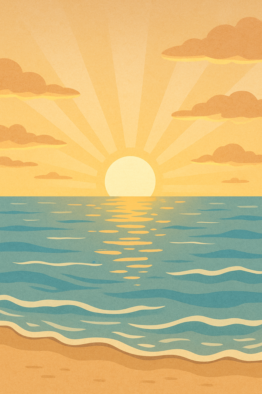 海辺の朝日